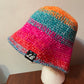 Bright rainbow colored bucket hat