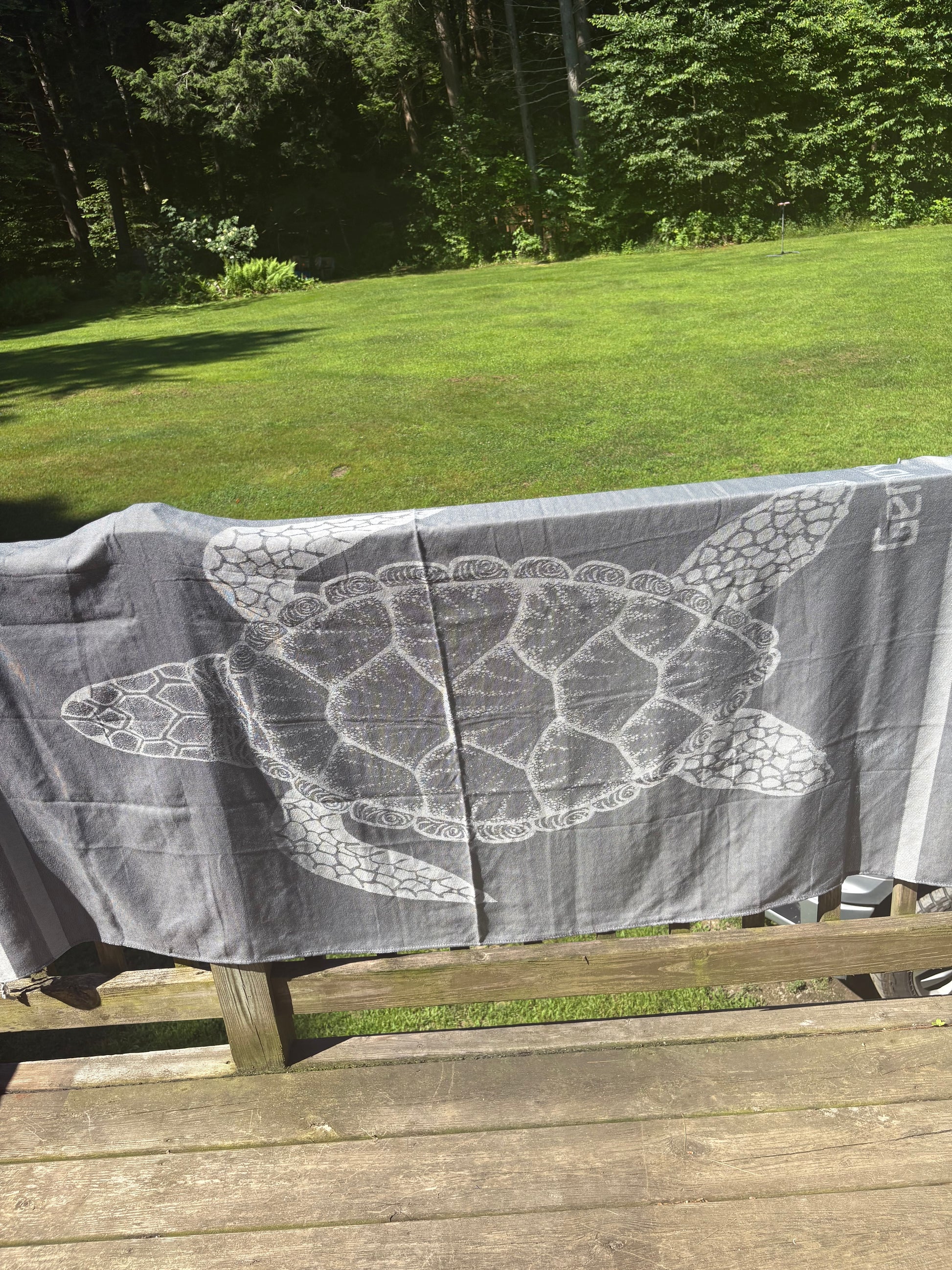 Grey turtle beach towel